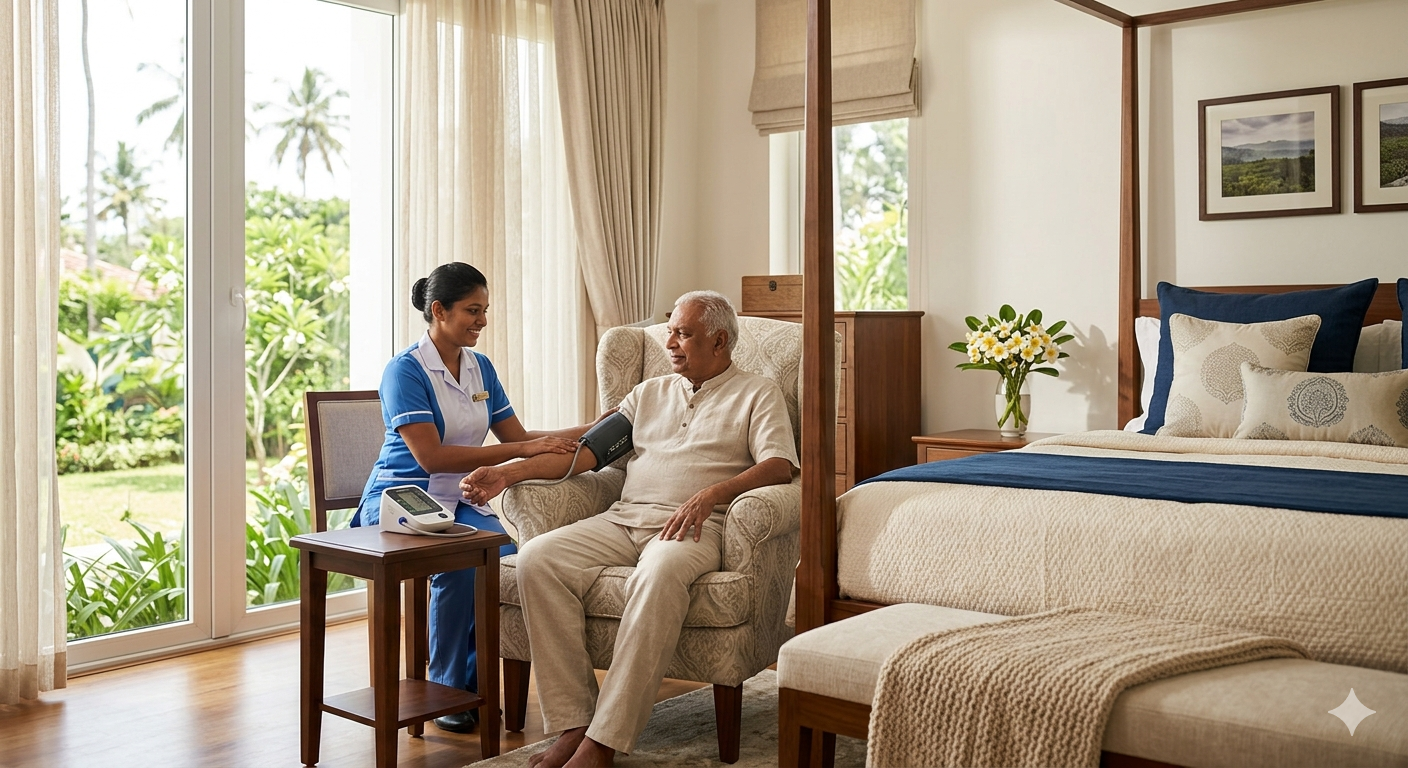 Nursing staff monitoring resident health