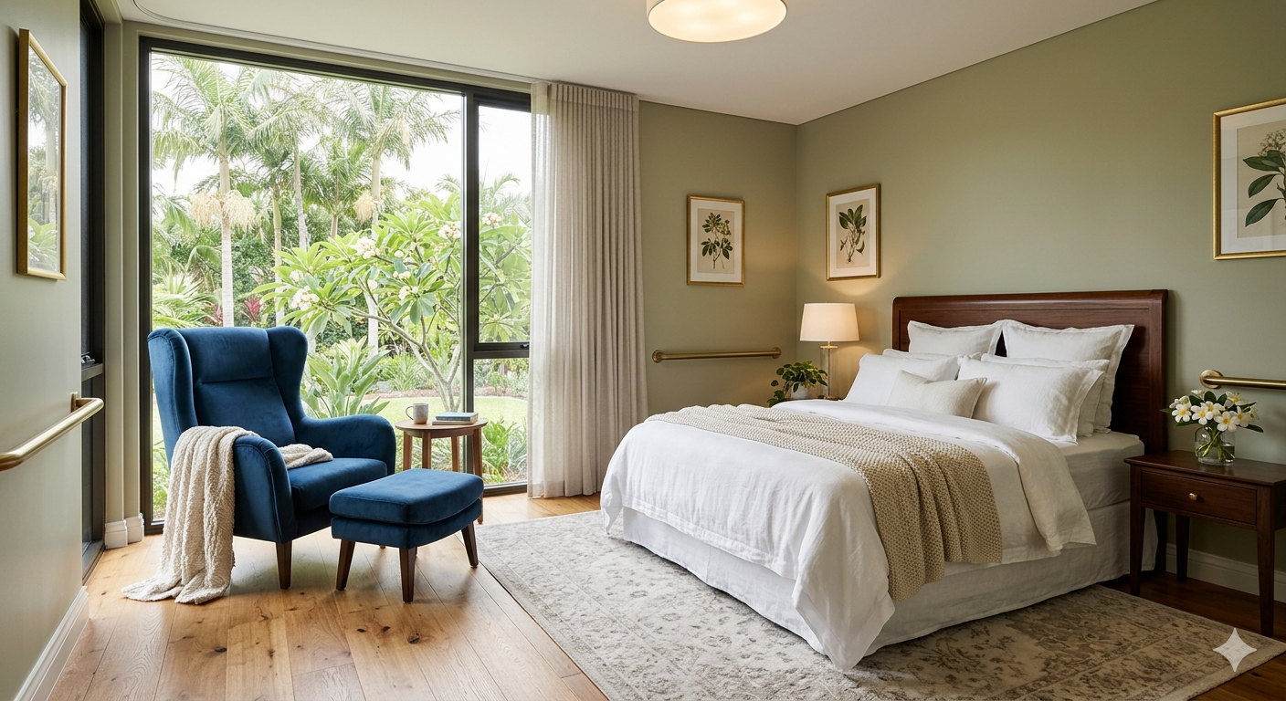 A clean, secure, and accessible hallway at Jasmine Grove